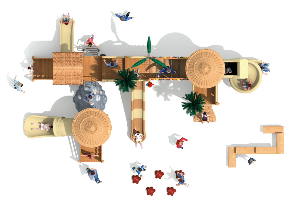 Aire de jeux en bois Bamboo Garden Landscape Park Series HD-MZY002-21388